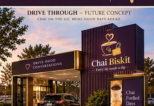 Concept render of a Chai Biskit drive-through location